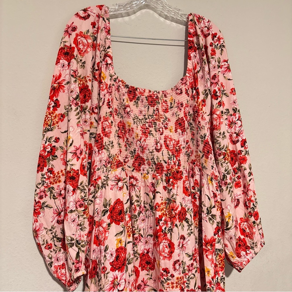 Old Navy Red and Pink Sundress with Bishop Sleeves - Picture 8 of 16